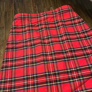 J. Crew Red Plaid A-Line Skirt wool skirt never worn …a little above the knee